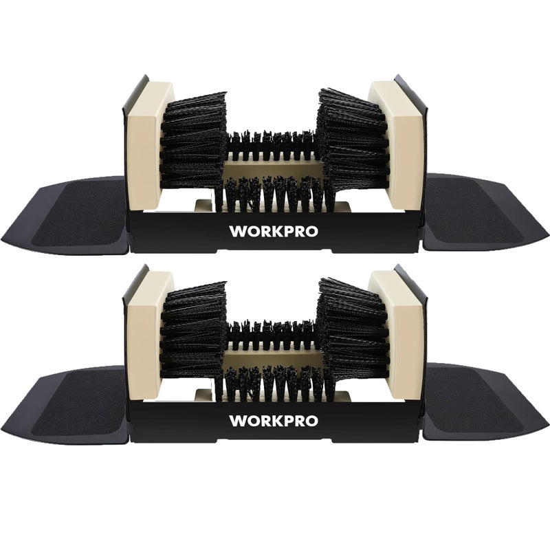 WORKPRO Boot Brush Scraper Outdoor, Shoe Cleaner Brush, Boot Scrubber, Heavy Duty Boot Cleaning Brush, 2 Pack - Image 1